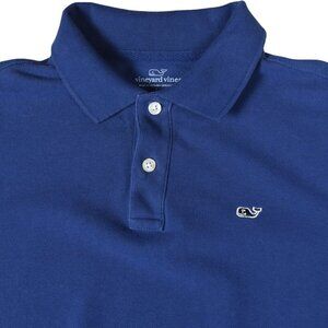 Vineyard Vines Boy’s L Long Sleeve Polo Oxford Knit Navy Blue Preppy Beachy